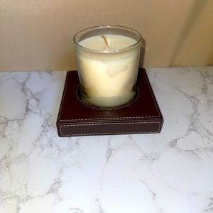 *DISCONTINUED* NIB PARTYLITE FAUX LEATHER CANDLE HOLDER